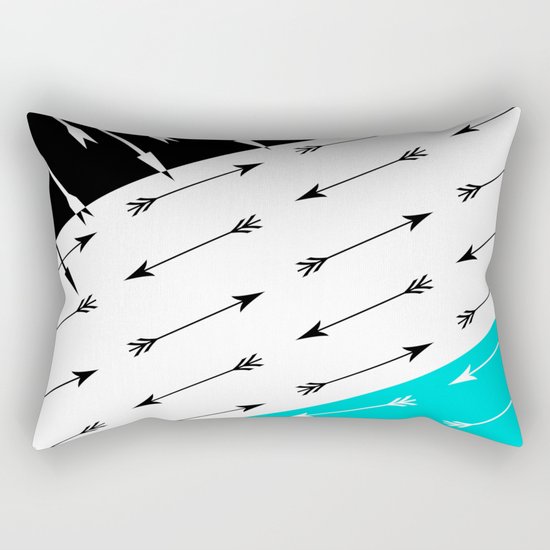 Turquoise black white pattern Boom 2 . Rectangular Pillow
