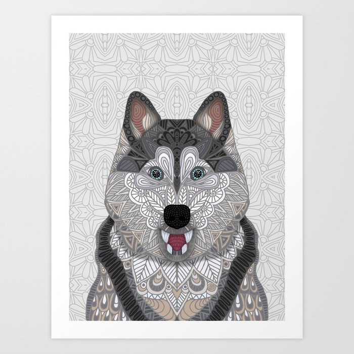 Happy Husky Art Print