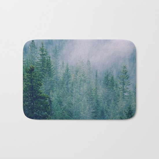 Foggy Forest in Squamish, British Columbia Bath Mat