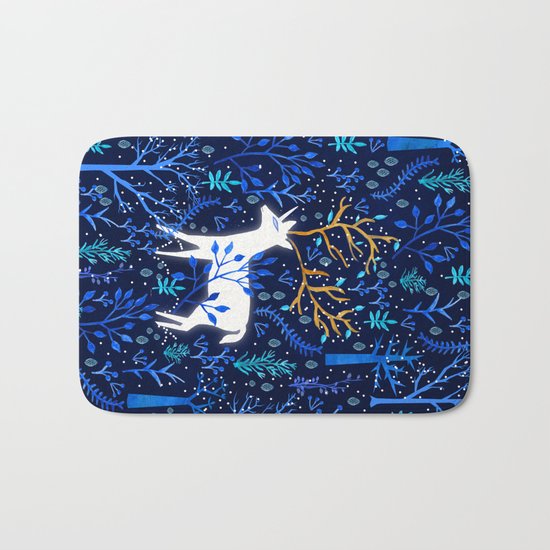 Deericorn In Blue Bath Mat