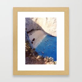 Shipwreck Beach Zakynthos Framed Art Print