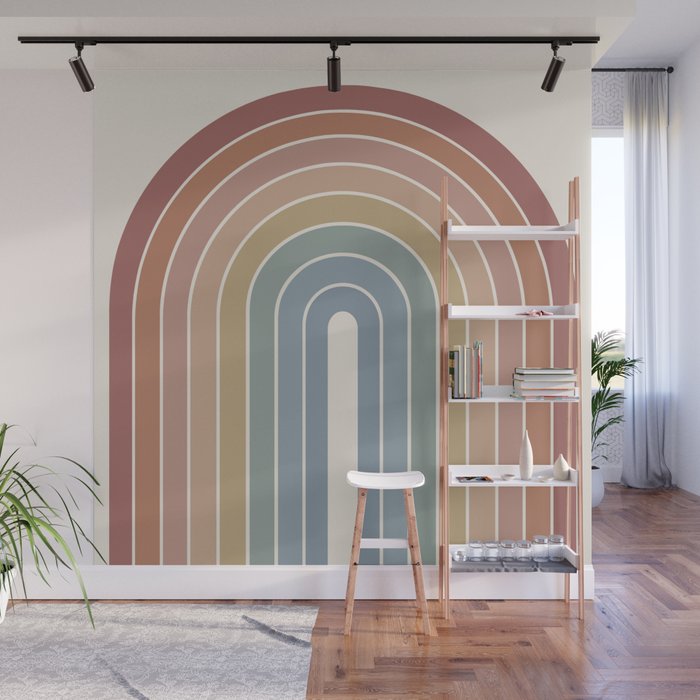 Gradient Arch XXIV Earthy Mid Century Modern Rainbow Wall Mural