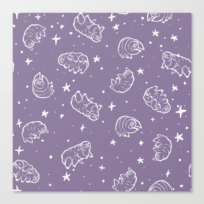 Tardigrades in Space Lavender Canvas Print