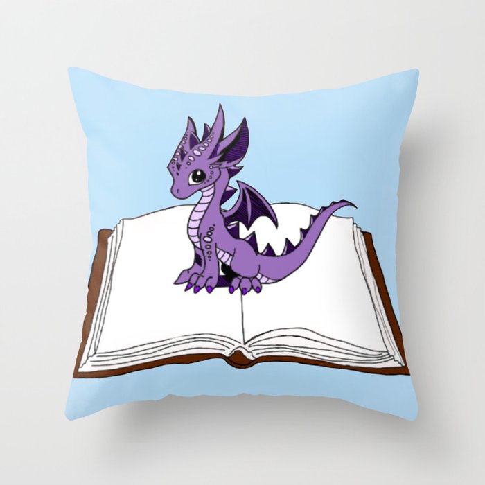 Book Dragon Mark 2 Throw Pillow