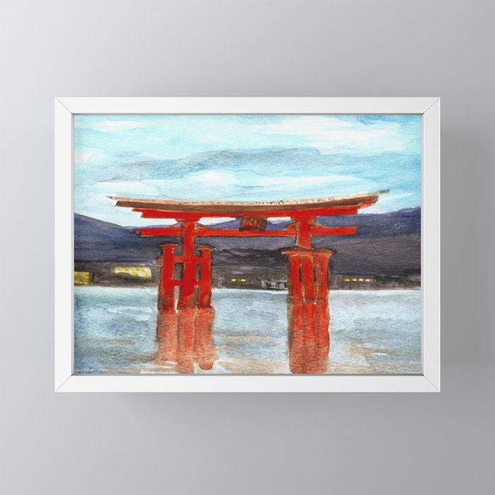 Itsukushima torii gate Framed Mini Art Print