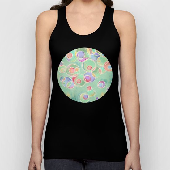 Iridescent Bubbles - Pastel Abstract Painting Unisex Tank Top