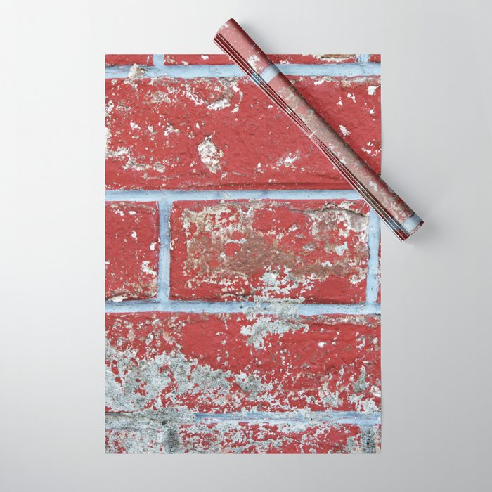 Texture background surface wallpaper red blue brick Wrapping Paper