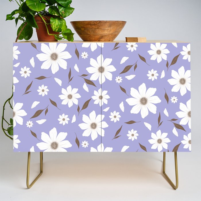 Flowers and leafs purple Credenza