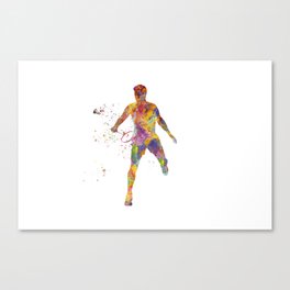 Watercolor badminton player Canvas Print