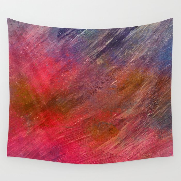 Abstract in pink, ocher and purple Wall Tapestry