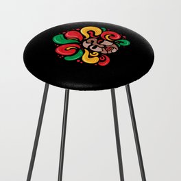 Afro With African Corors Hair Freedom Day Juneteenth Counter Stool