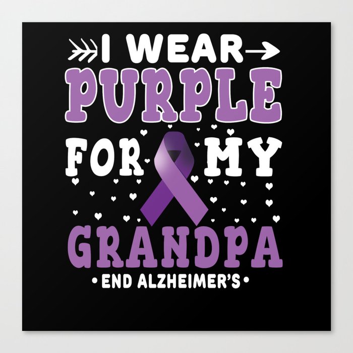 Purple For Grandpa Alzheimer's Awareness Canvas Print