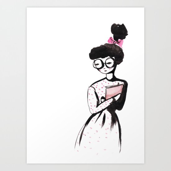Girly four-eyes Art Print