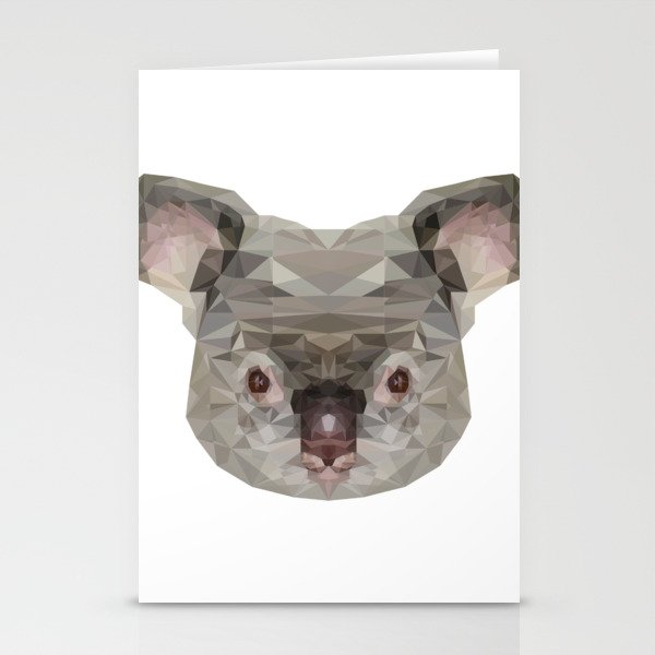 Australian Koala Head Polygon Stationery Cards