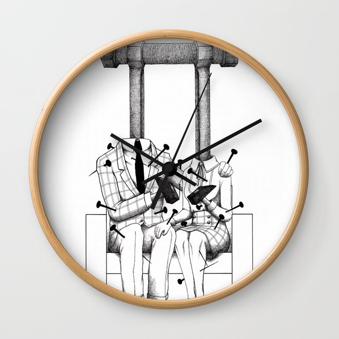 Love (one hand to caress and the other one to hurt) Wall Clock