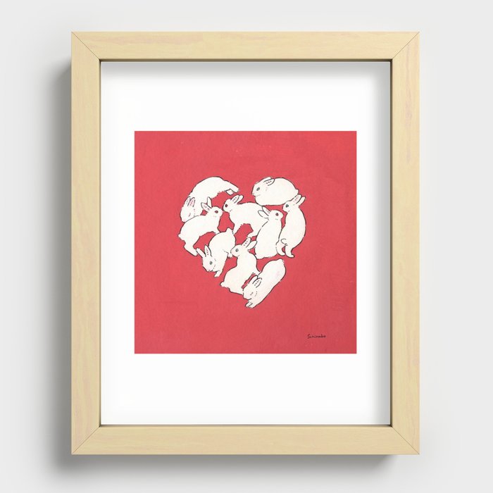 Bunny heart Recessed Framed Print