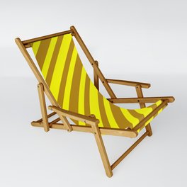 [ Thumbnail: Yellow and Dark Goldenrod Colored Pattern of Stripes Sling Chair ]