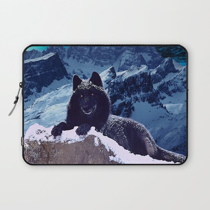 Black Wolf Moon Laptop Sleeve