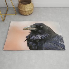 Common Raven portrait | Utah, USA | Fine art bird photography Rug