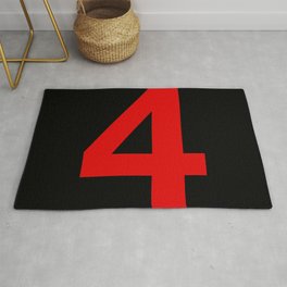 Number 4 (Red & Black) Area & Throw Rug