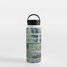 Water Lilies and Japanese Bridge  Water Bottle