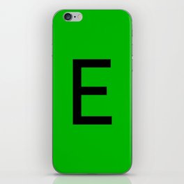 LETTER E (BLACK-GREEN) iPhone Skin