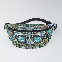 Colorful floral seamless pattern from squares Fanny Pack