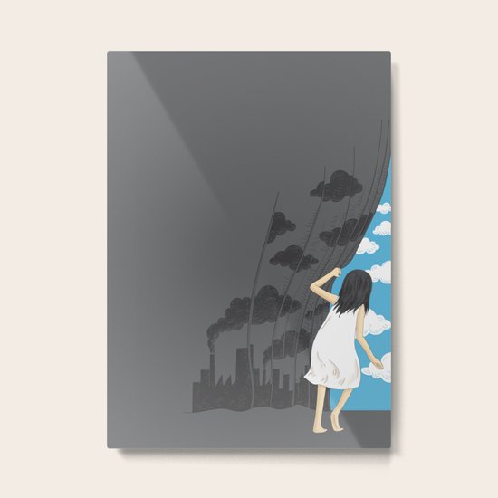 Hey Mr. Blue Sky Metal Print