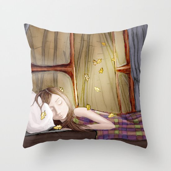 I wish it would rain autumn again Throw Pillow