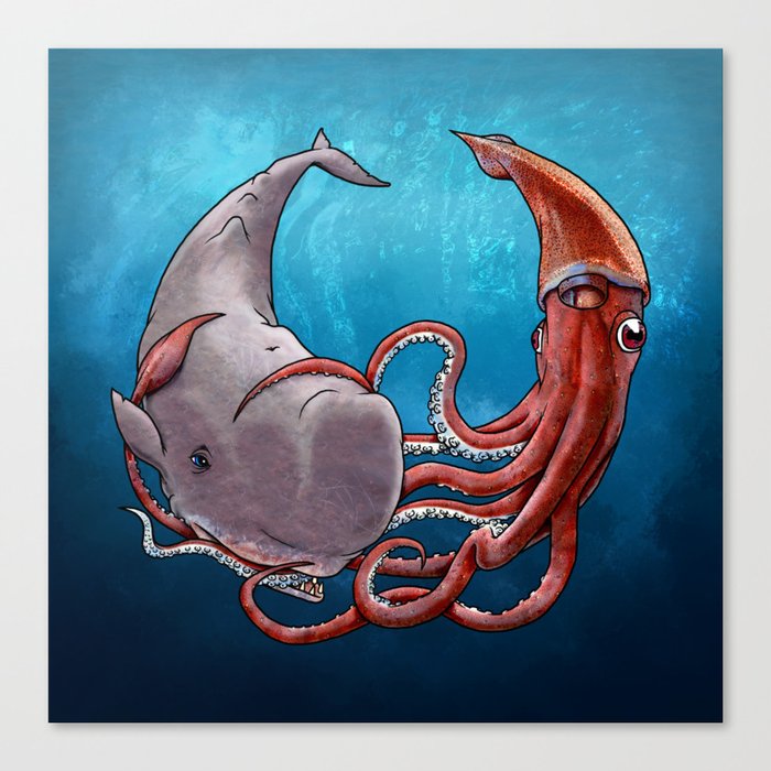 Squide & Whale Canvas Print