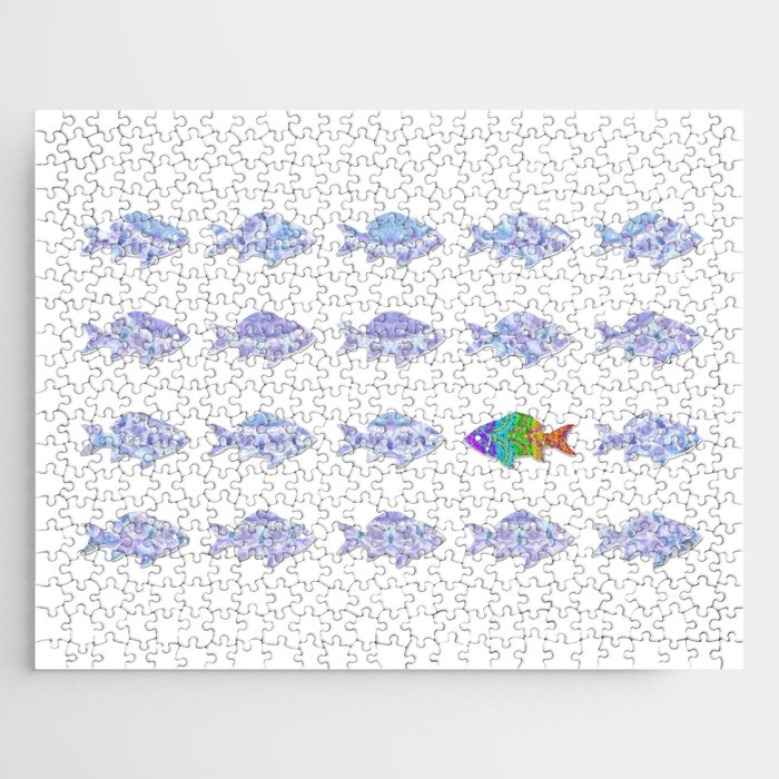 Rainbow Tropical Fish Art - Just Be Yourself Jigsaw Puzzle
