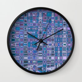 Violet And Purple Surreal Lines Wall Clock