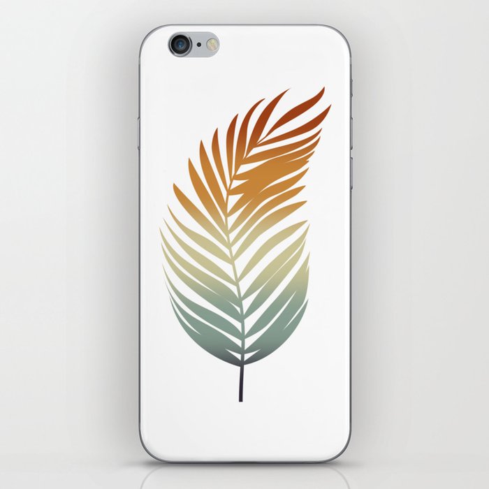 Tropical Palm Leaf - Retro Color Gradient - W08 iPhone Skin