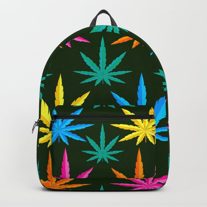 Green Marijuana Leaf Weed Skull Tapestry Folding Portable Backpack Laptop Backpacks Travel Daypack for Women Men 