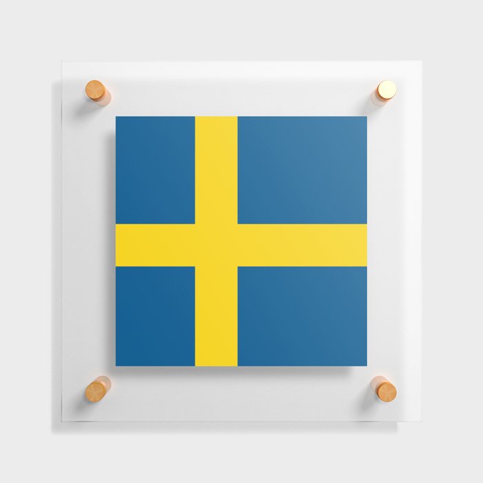Sweden Flag Print Swedish Country Pride Patriotic Pattern Floating Acrylic Print