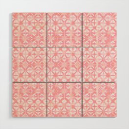 Pink coral grid Wood Wall Art