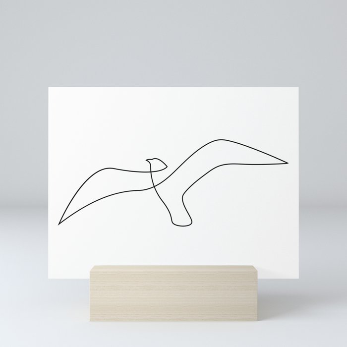 One Line Seagull Mini Art Print