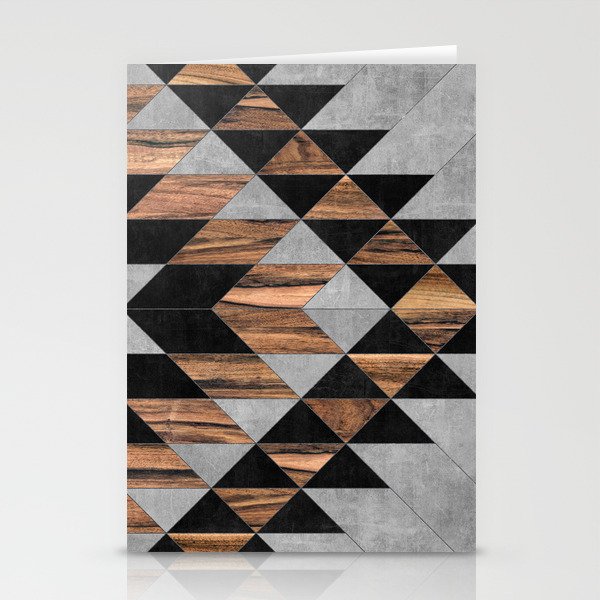 Urban Tribal Pattern No.10 - Aztec - Concrete and Wood Stationery Cards