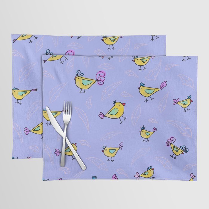 multicolor abstract birds baby Placemat