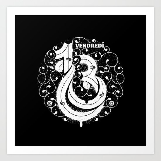 Vendredi 13 monogram Art Print