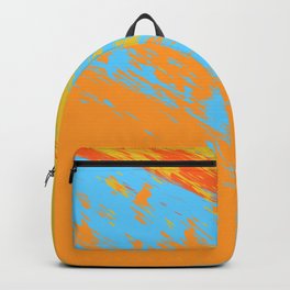 Brush - Abstract Colourful Art Design in Yellow Blue and Orange Backpack