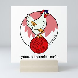 French Yarn Chicken Mini Art Print