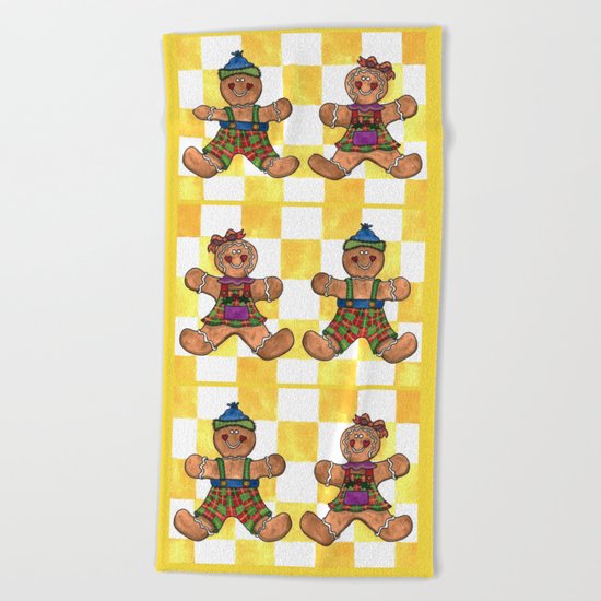 The Gingerbread Twins Beach Towel