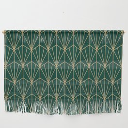 Art Deco Vector in Green and Gold Wall Hanging