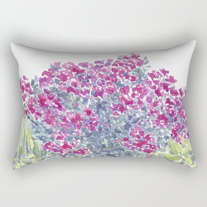 Garden Flowers Watercolor  Rectangular Pillow