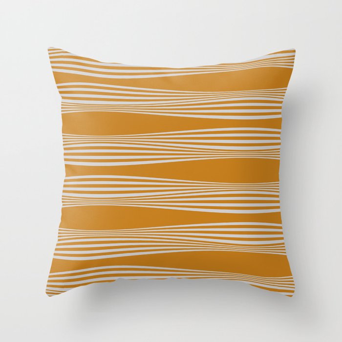 Wavy Stripes // Goldenrod Throw Pillow