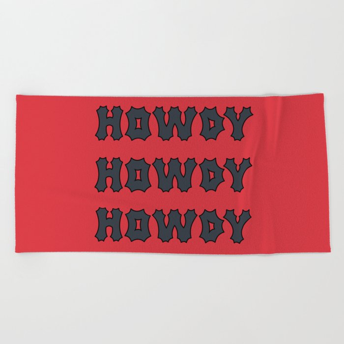 Gothic Cowgirl, Red and Black Beach Towel