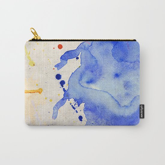 Blue & Orange Color Splash Carry-All Pouch