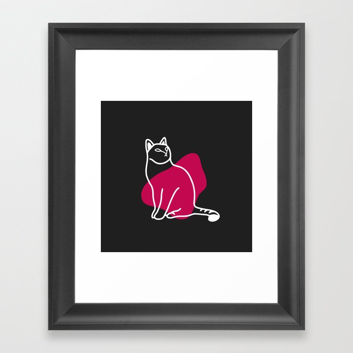 Wondering cat Framed Art Print