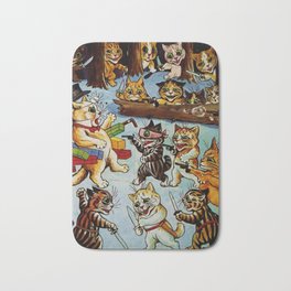 “Robbers and Brigands” by Louis Wain Bath Mat | Robbers, Feline, Victorian, Fighting, Brigands, Anthropomorphic, Moggy, Highwaymen, Animal, Robbery 